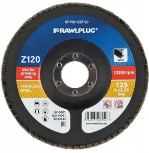 RAWLPLUG Zirconium Flap Disc 125mm Grit 120