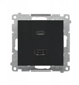 Kontakt-Simon 55 USB C+A Charger Module, 30W, 230V, Matte Black
