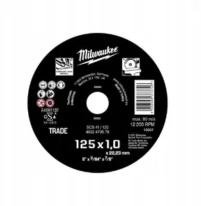 Metāla griezējdisks MILWAUKEE 4932479578 125 x 1 x 22,2 mm