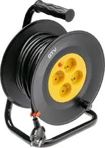 Катушечный удлинитель GTV AE-PFBEBEN-20, 3x1 мм, 20 м, черный