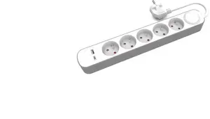 Сетевой удлинитель Plastrol PS-570WS на 5 розеток с выключателем, портами USB-A и USB-C, кабель 3 м