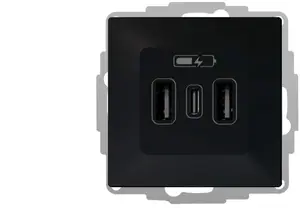 ELEKTROPLAST VESTRA USB lādētājs 2xA+C melns 3808-19