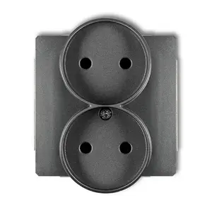 Karlik 11DGPR-2 Double Socket-Outlet, 16A 250V, Graphite