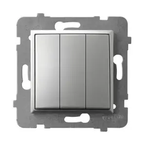 Ospel Aria ŁP-13U/m/18 Triple Switch, 10A 250V, Silver