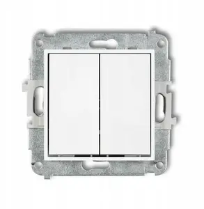 Karlik 25IWP-44.2 Double Push-Button Switch Mechanism, Two Keys, Separate Power Supply, Matte White