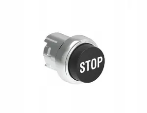 LOVATO Electric LPSB2132 Metal Push Button 22mm Extended Momentary STOP Symbol Black