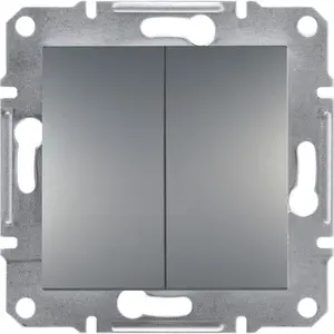 Schneider Electric Asfora Double Pole Switch, Steel, Without Frame