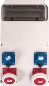 PCE SUWAŁKI Distribution Board 2x13 Modules with Protection, 2x63A/5P, 2x32A/5P, 2xSchuko, IP44