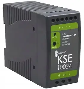 Импульсный блок питания на DIN-рейку SilentiumPC KSE 10024P 24В 4А, вход 85-264В AC