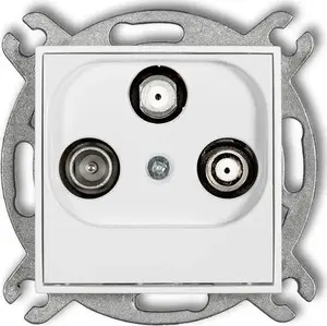 Karlik MINI antenas rozete 2 izejas SAT + TV balta MGSN