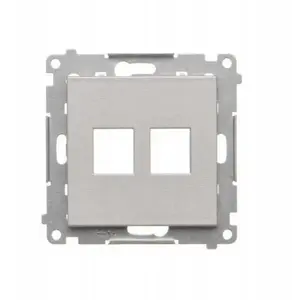 Kontakt-Simon 55 Double Flat Keystone Telecommunications Socket Cover, Matte Aluminum