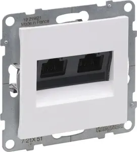 Двойная компьютерная розетка Legrand SUNO RJ45 кат. 5e UTP белая