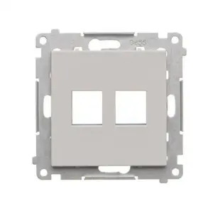 Kontakt-Simon TKP2.01/114 Double Flat Keystone Data Socket Cover, Matte Light Gray