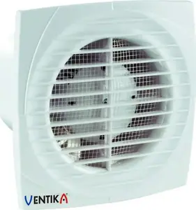 Настенный вытяжной вентилятор Ventika Simple D125D, диаметр 125 мм, короткий фланец, белый