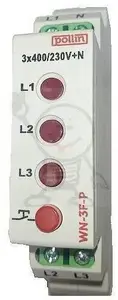Pollin WN-3F-P 3-Phase Modular Indicator Light Red 10-250V AC with Test Button