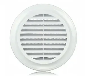 Ventika EL100 Round Ventilation Grille with Mesh and Flange 100mm White