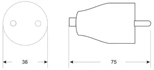 KOS Straight Plug with Grounding 16A 250V White