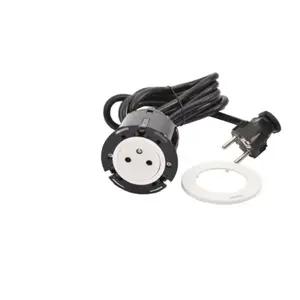 Legrand Incara Disq 60 Furniture Power Socket 2P+E with 2m Cable White