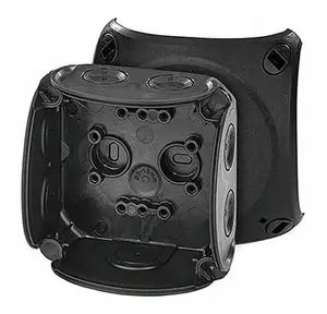 Hensel DK 0100 BZ Junction Box, 84x84x55mm, IP66, Black, without Terminals