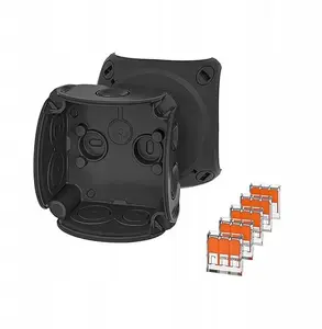 Hensel DK 0102 XZ Junction Box with Membrane Glands and 5 Terminals, IP66, Black