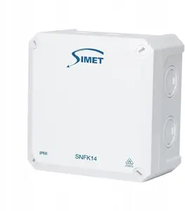 Распределительная коробка для настенного монтажа Simet SNFK14 140x140x81мм IP66 белая