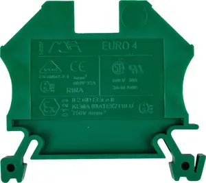 Shumee 2-conductor DIN rail terminal block 4mm2 green