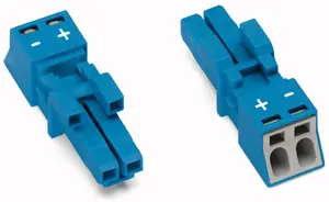 Wago 890-1102 2-Pole Socket Connector, Blue, 250V, 16A