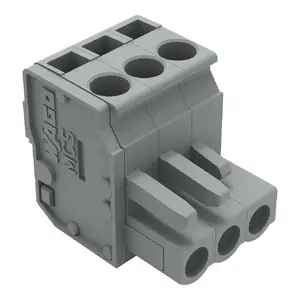 Wago 232-203/026-000 MCS-MIDI Classic 3-Pole Angled Female Connector, 5mm Pitch, Grey