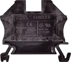 Shumee 2-conductor DIN rail terminal block 2.5mm2 black