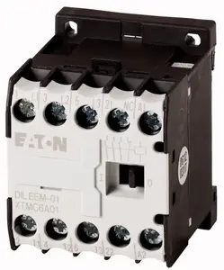 Eaton DILEEM-01 Mini Contactor, 3-Pole, 24V 50/60Hz AC Coil, 1NC Auxiliary Contact