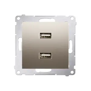 Kontakt-Simon DC2USB.01/44 dubultā USB lādētāja ligzda, 2.1A 5V, zelta krāsā