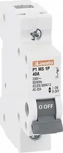 LOVATO Electric P1MS1P063 Modular Isolator Switch, 1-Pole, 63A, AC22A