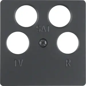 Schneider Electric K.1 Central Plate for 4-Way Antenna Socket, Anthracite