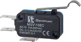 Spamel MSV106C Miniature Switch with Long Bent Lever