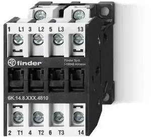 Finder 6K.14.8.024.4718 Power Contactor, 3NO 1NC, 18A 400V AC3, 24V AC Coil