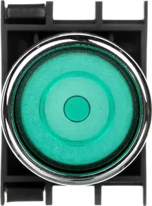 Emas T0-B100FY Flush Push Button, Maintained, 1NO, Green