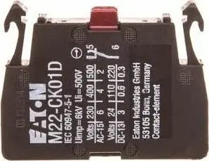 Eaton M22-CK01D palīgkontaktu bloks, 1 NC, montāža pie aizmugurējās sienas