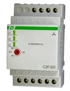 Реле контроля фаз F&F CZF-331 3x400В+N 2NO/NC