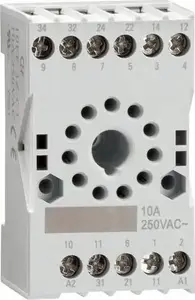 LOVATO Electric HR7XS2 11-Pin Industrial Relay Socket, 3 C/O, Screw Terminals