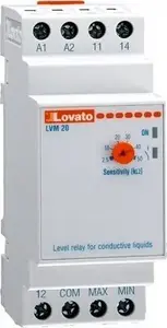 Реле контроля уровня жидкости Lovato Electric LVM20A240, 1P, 2.5-50кОм, 220-240В AC