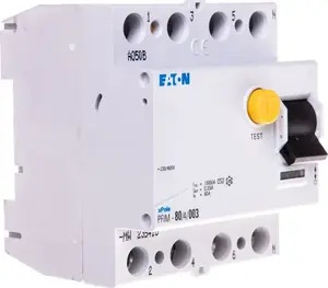 Дифференциальный выключатель Eaton PFIM-80/4/003 4P 80A 30мА тип AC
