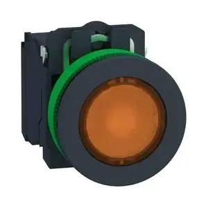 Кнопка с подсветкой Schneider Electric Harmony XB5F, оранжевая, 230-240В AC, 1НО+1НЗ