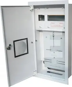 Alfako A-RW12E Flush-Mounted Metal Distribution Board for Electronic Meter and 11 Circuit Breakers with Lock and Window RAL 9003