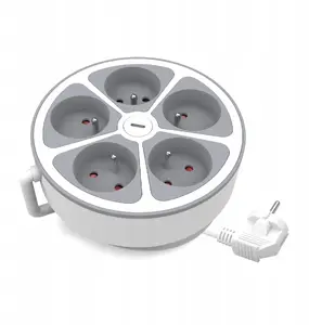 Сетевой удлинитель Plastrol PS-570WS/O/2, 5 розеток, кабель 2 м, с выключателем