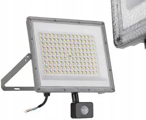 Kanlux ACETE 100W LED Floodlight with Motion Sensor, CCT Adjustable 3000K/4000K/6500K, IP44, Grey