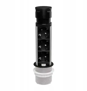 Мебельная розетка встраиваемая Plastrol GMZ/S-5, 3 розетки Schuko и 2 порта USB-A