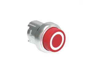 LOVATO Electric LPSB2104 Metal Push Button, 22mm, Extended, Spring Return, Red, Symbol 0