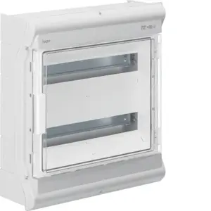 Hager VE218SN Vector Surface-Mounted Modular Enclosure, 2x18 Modules, IP65, UV Resistant