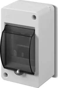 ELEKTROPLAST Mini S-3 Surface Mounted Distribution Box IP30 with Smoked Door and N+PE Terminals