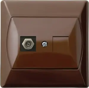 Ospel AKCENT GPA-1AF/24 Single F-Type Antenna Socket, Brown